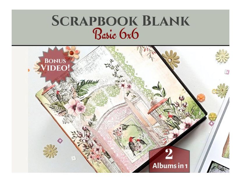 Craftreat - 2pk Scrapbook Blanks Basic 6x6 (Black &amp; Craft)