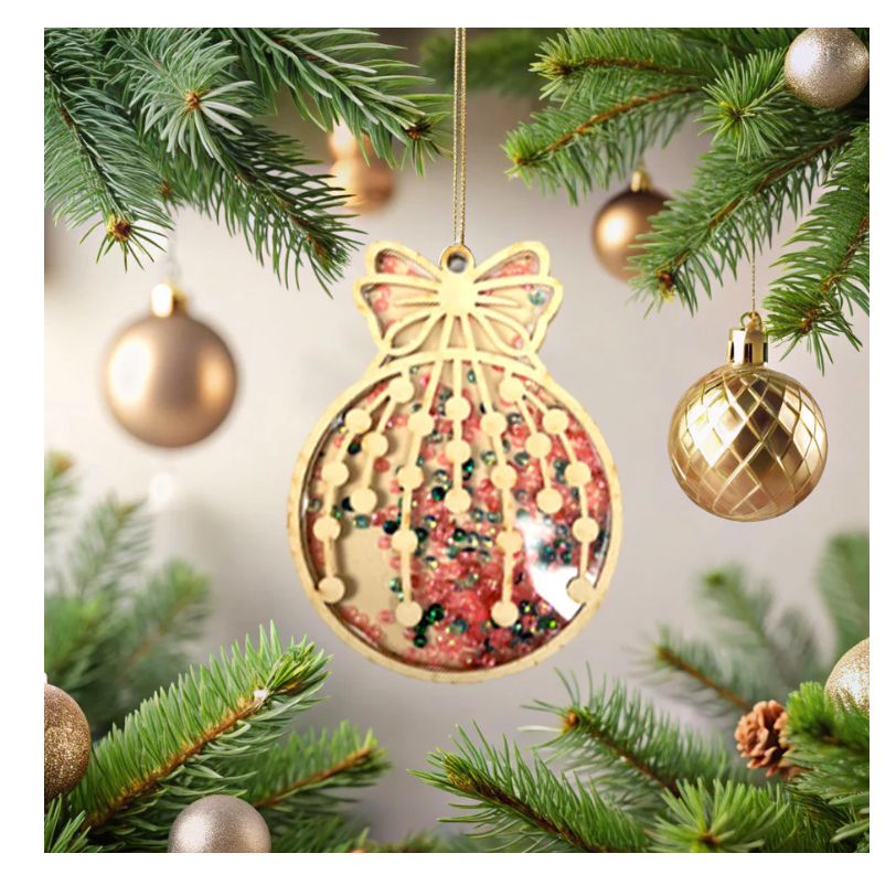 Craftreat - 3D Shaker Chipboard - Round Bauble