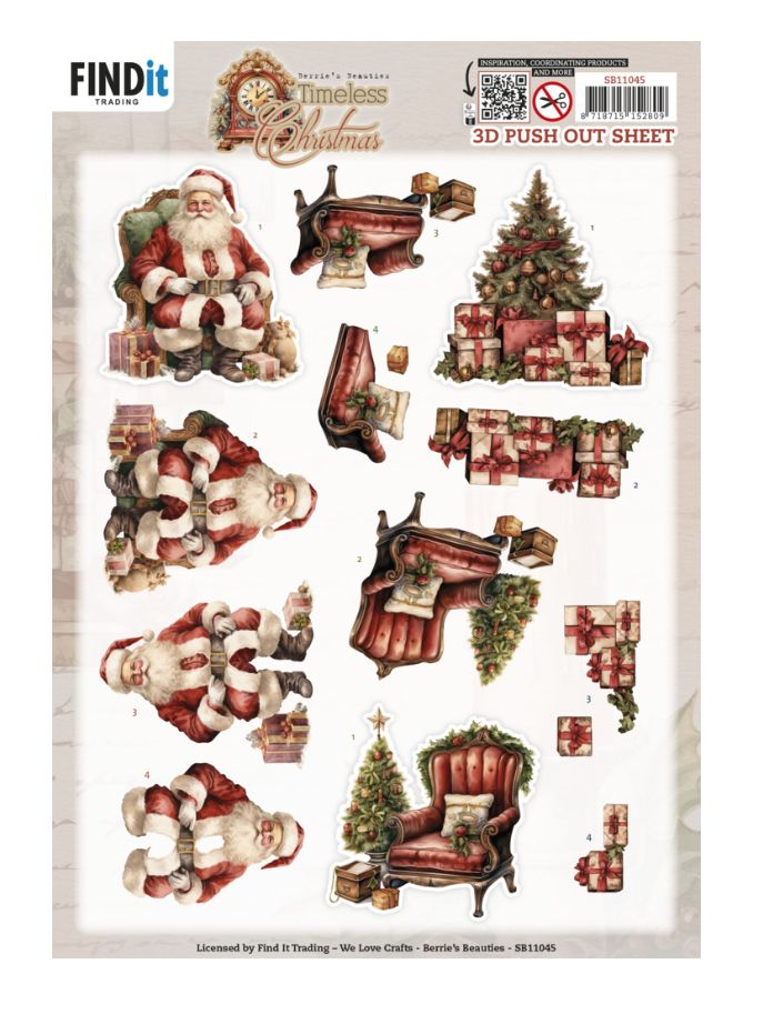 Berries Beauties 3D Push Out Sheet - Timeless Christmas, Timeless Tree