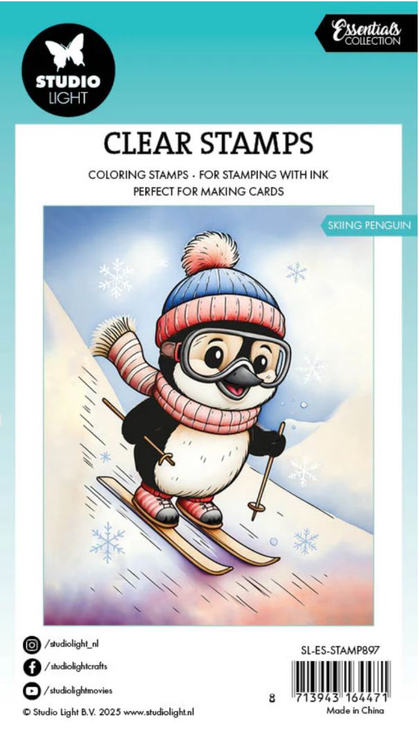 SL Essentials Clear Stamps - Skiing Peguin 1pc (2.9x4.13&quot;)
