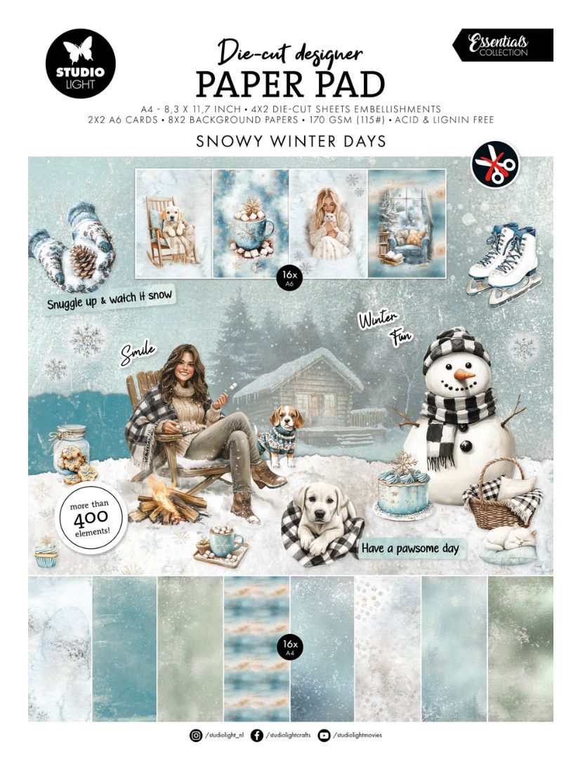 SL Essentials - Die Cut Designer Paper Pad Snowy Winter