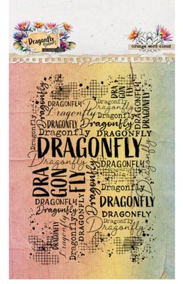 HE  Clear Stamp Grunge Word Cloud - Dragonfly Dreams 1pc