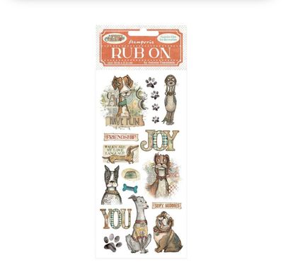 Stamperia Furry Friends - Dog  Rub - Ons