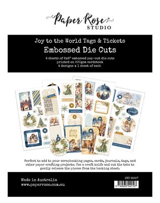 Joy To The World - Tags & Tickets Embossed Die Cuts