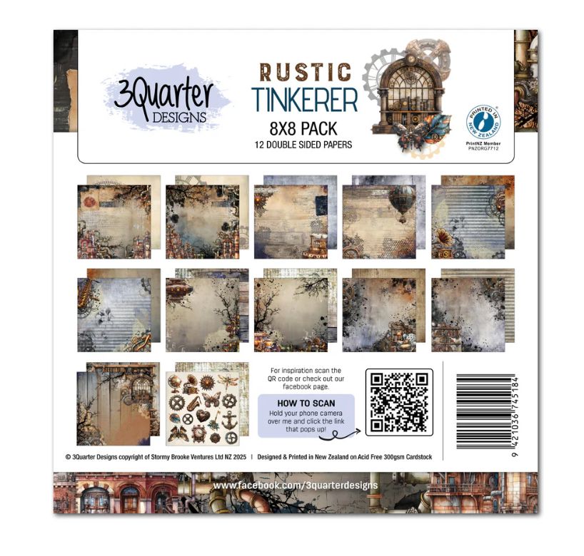 3Quarter Designs - Rustic Tinkerer 8x8 Paper Pack