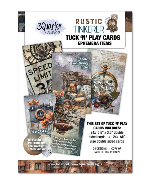 3Quarter Designs - Rustic Tinkerer Tuck N Play Cards