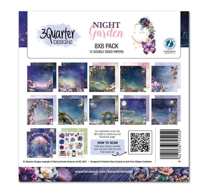 3Quarter Designs - Night Garden 8x8 Paper Pack