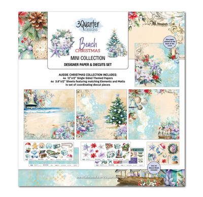 3Quarter Designs - Mini 12x12 Design Paper & Die Cut Set Beach Christmas