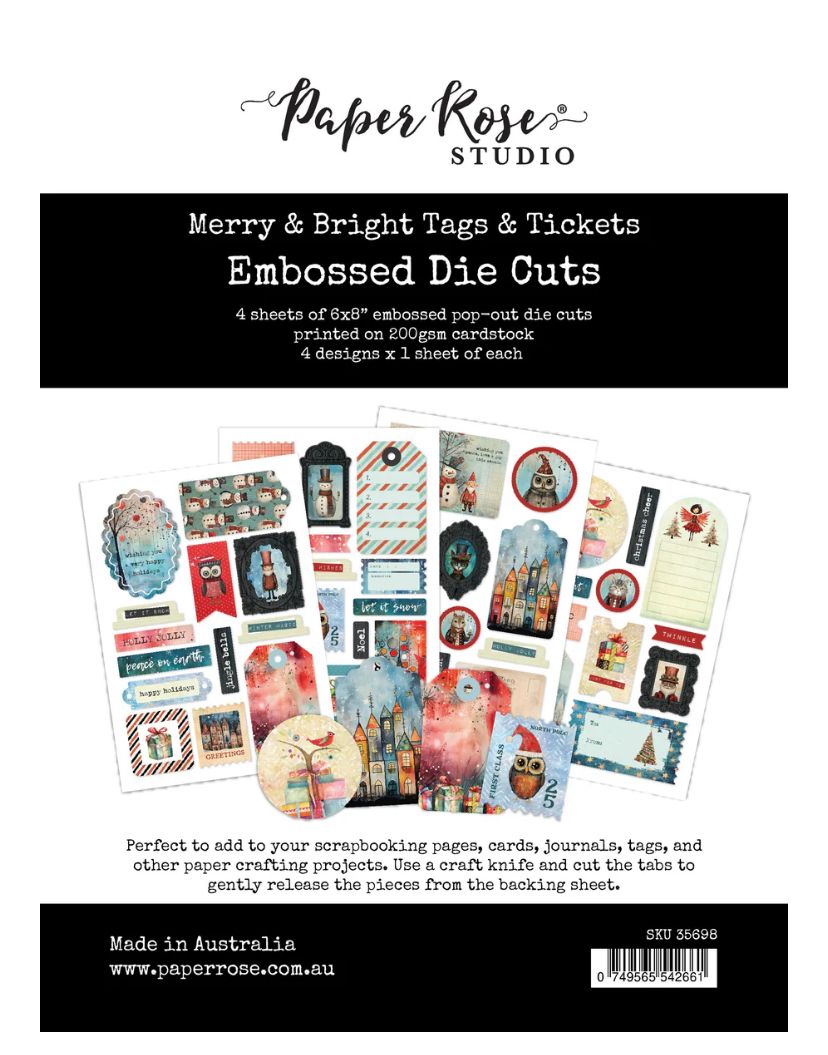 Merry And Bright - Tags And Tickets Embossed Die Cuts