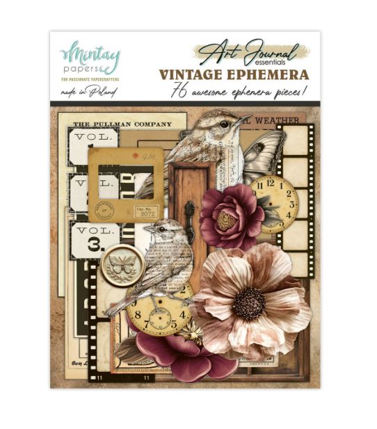 Mintay Art Journal Ephemera Pack - Vintage (76pcs)