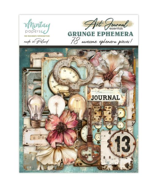 Mintay Art Journal Ephemera Pack - Grunge (78pcs)