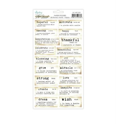 Mintay 6x12 Art Journal Paper Stickers - Dictionary Words Happy
