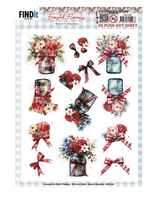 Berries Beauties - 3D Push Out Sheet Frosted Florals Vase