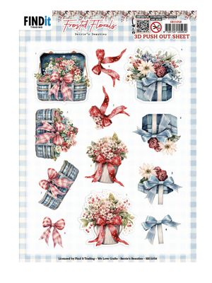 Berries Beauties - 3D Push Out Sheet Frosted Florals Bow
