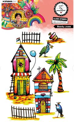 ABM Clear Stamp Art By Marlene - Beachy Scene 8pcs