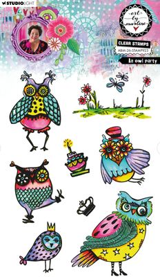 ABM Clear Stamp Art By Marlene - An Owl Party 8pcs