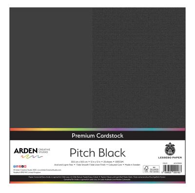 Arden Creative Premium Cardstock Pitch Black - 12x12 Single Sheet