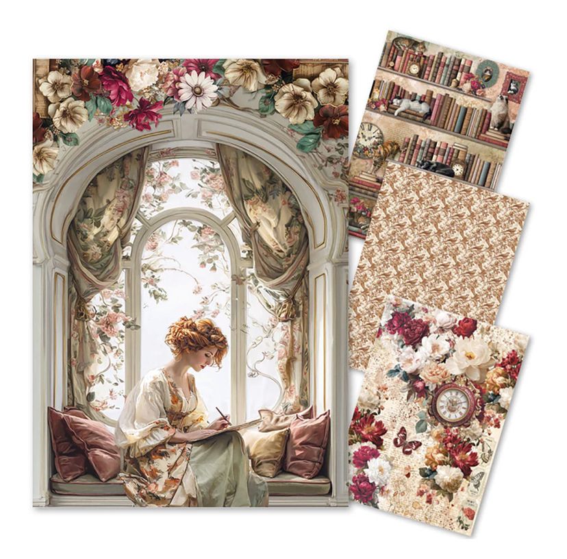 Ciao Bella - Book Lovers A4 Mixed Media 4/pk Rice Paper