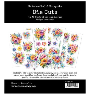 Paper Rose - Rainbow Twirl Bouquets Die Cuts