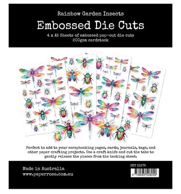 Paper Rose - Rainbow Garden Insects Embossed Die Cuts