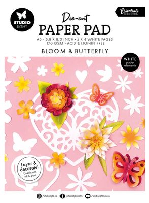 SL Essentials - Bloom And Butterfly Die Cut Paper Pad 20 Sheets