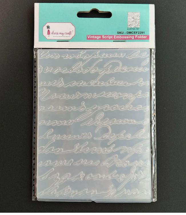 Dress My Craft - Vintage Script Pattern Embossing Folder