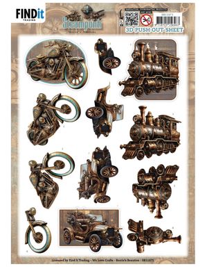Berries Beauties - Steampunk 3D Push Out Sheet Vehicles