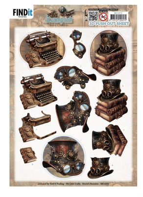Berries Beauties - Steampunk 3D Push Out Sheet Objects
