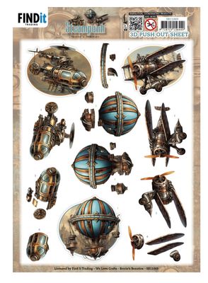 Berries Beauties - Steampunk 3D Push Out Sheet In The Air