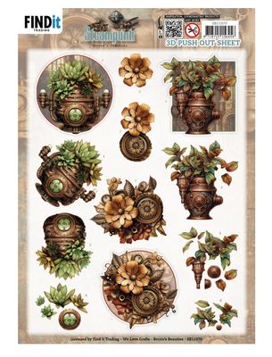 Berries Beauties - Steampunk 3D Push Out Sheet Steampunk Plants