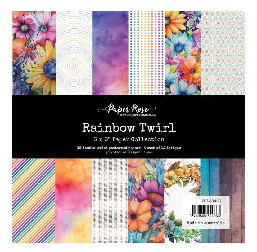 Paper Rose - Rainbow Twirl 6x6 Paper Collection