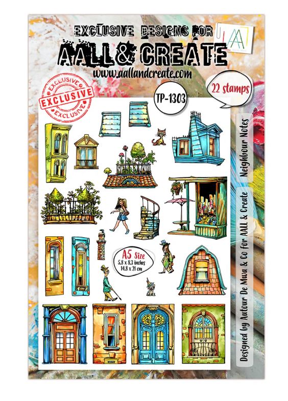 AALL&amp;CREATE - Neighbour Notes Stamps 22pcs