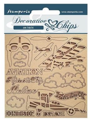 Stamperia - Decorative Chips Sir Vagabond Aviator Aviation