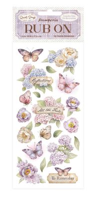 Stamperia - Quiet Days Rub Ons Hydrangea And Butterfly