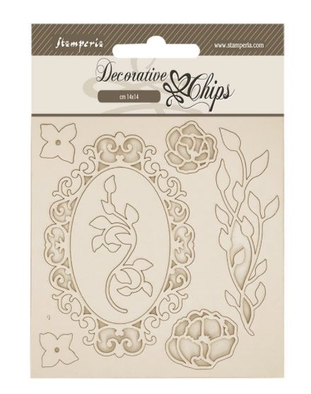 Stamperia - Quiet Days Decorative Chips Frame With Flower