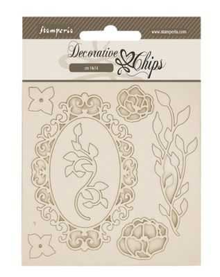 Stamperia - Quiet Days Decorative Chips Frame With Flower