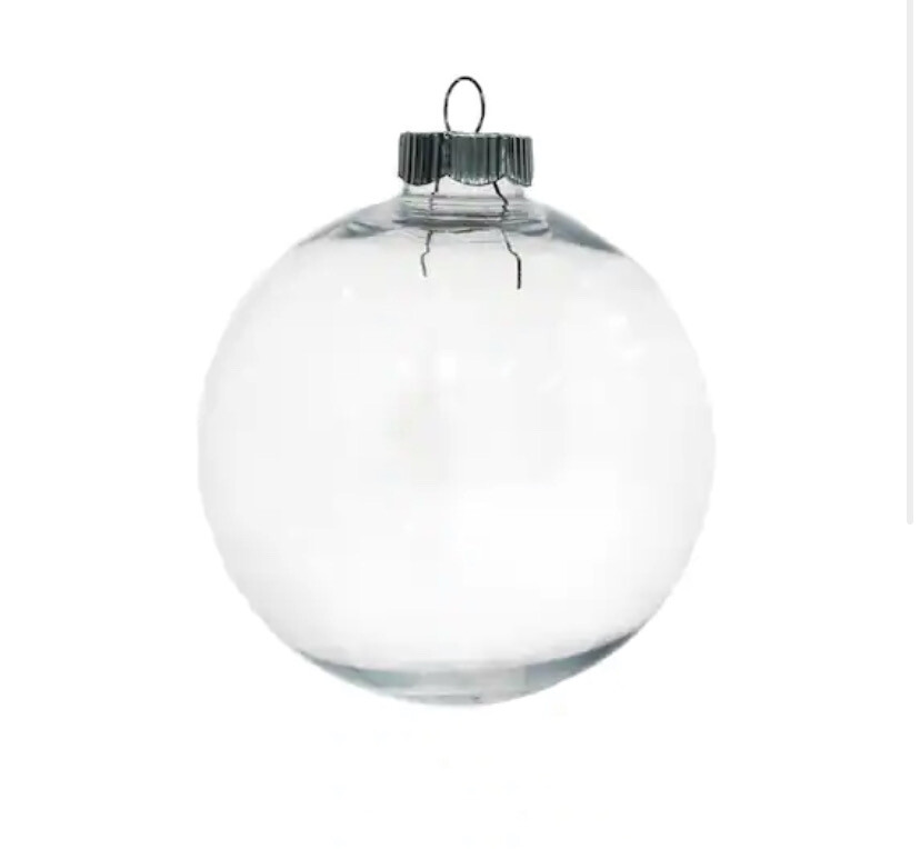 4" Clear Round Ornament