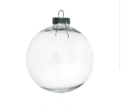 4" Clear Round Ornament