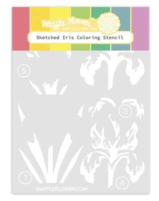 Sketched Iris Colouring Stencil