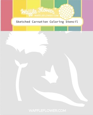 Sketched Carnation Colouring Stencil Sketched Carnation Colouring Stencil