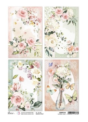 A4 Piuma Rice Paper Blooming Blooming Card