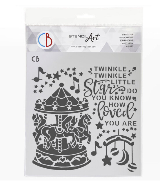 Carousel Stencil  8x8"