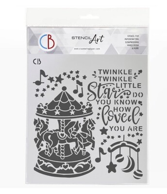 Carousel Stencil  8x8"