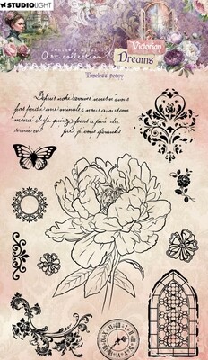 JMA Clear Stamp Timeless Peony Victorian Dreams 12 Pcs