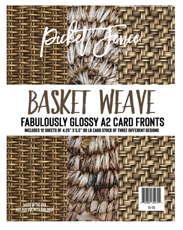 Basket Weave Fabulously Glossy A2 Card Fronts 12 Sheets