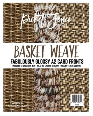 Basket Weave Fabulously Glossy A2 Card Fronts 12 Sheets