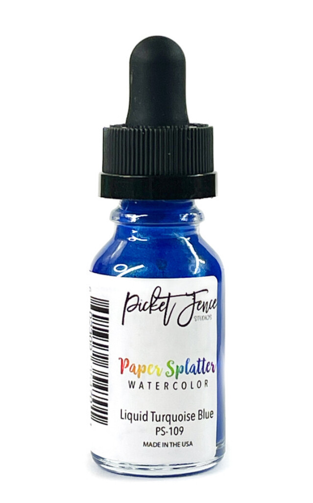 Paper Splatter Liquid Water Colour - Turquoise Blue