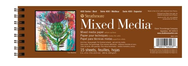 400 Series Mixed Media Pad - 3x9" White