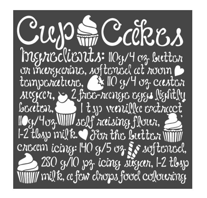 Stamperia Thick Stencil Sweety - Cupcake