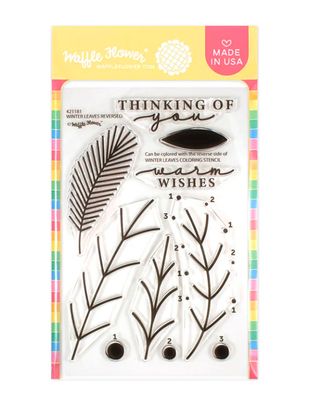 Winter Leaves Reversed Clear Stamp & Stencil Winter Leaves Reversed Clear Stamp & Stencil
